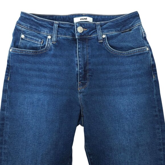 Mavi Jeans Cropped Capri Frayed Hem Size 27 Stretch Mid Rise Dark Wash Skinny - Picture 13 of 13